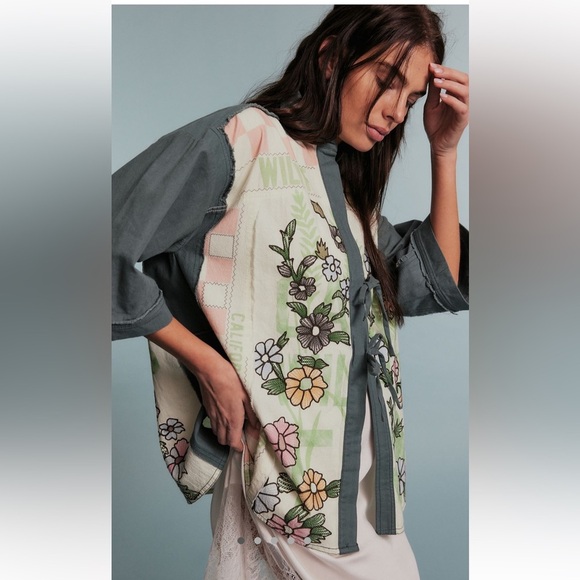 Free People Presses in Flowers Kimono Top - Picture 3 of 9